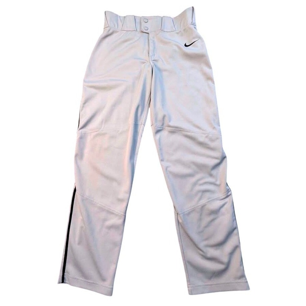 Nike Team Engineered Vapor Select Piped Baseball Pants Youth XL Gray Black 27"